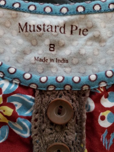 Mustard Pie Girl's Top Polka Dot Striped Ruffle Size 8 - Picture 2 of 5