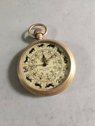 Exquisite Old Chinese copper handmade Zodiac Mechanical watch Pocket watch - Picture 4 of 6