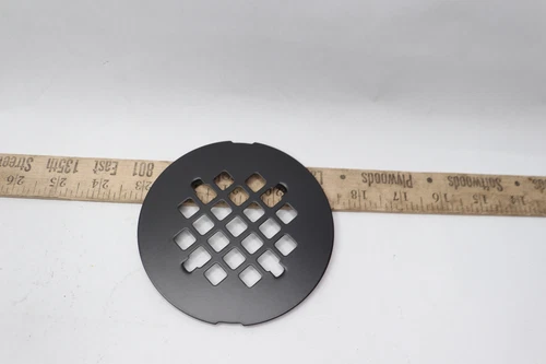 Signature Hardware Modern Snap-In Shower Strainer Matte Black 4-1/4" OD SH602MB - Picture 2 of 3