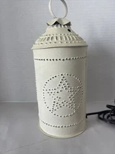 Punched Tin Lantern Wax Warmer Holder Colonial Tin Works India 10” Electric