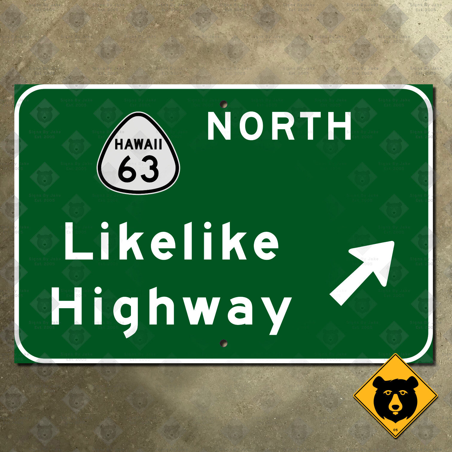 Letrero de autopista Hawái Likelike Highway State Route 63 Honolulu Kaneohe Oahu 15x10