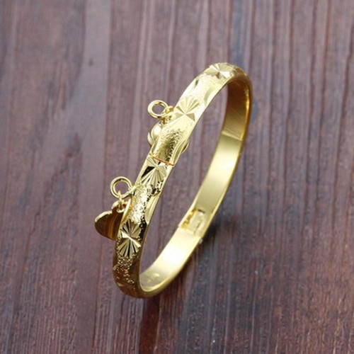 New Gold Plated Bell Heart Bracelet Children Boys Girls Jewelry Kids W1B7 X4Q4 - Picture 7 of 17