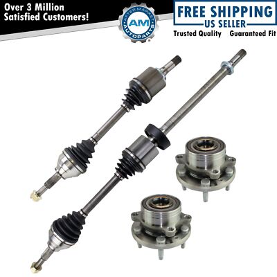 Wheel Hub Bearings & CV Axles Set Fits 2011-2014 Ford Explorer