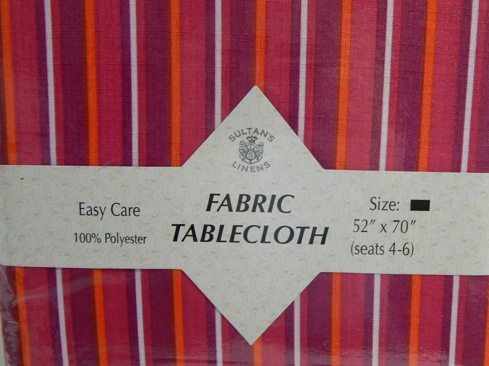 Mantel de tela Sultan's Linens 52 x 70 oblongo multicolor a rayas Foto 2 de 4