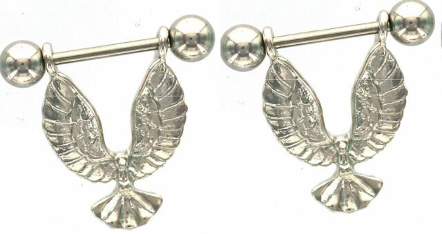 Body Accentz Nipple Shield Rings Barbell Barbells Eagle Wings Sold as a Pair 14