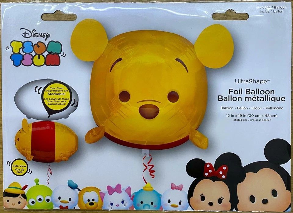 Globos ultra de aluminio Disney TSUM TSUM Mickey Minnie Mouse Winnie the Pooh Marie Foto 3 de 4