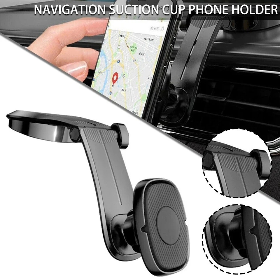 360° Rotation Magnetic Phone Holder Foldable Car Mount Stand Dashboard Universal - Image 2 of 4
