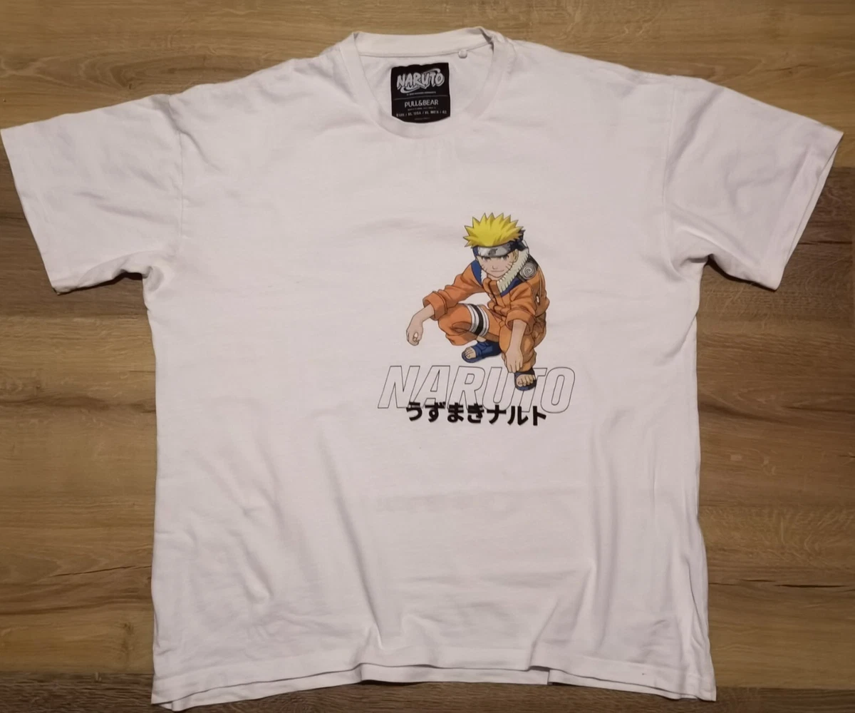 Vintage 2002 Naruto Masashi Kishimoto Pull & Bear Anime T Shirt White Size XXL
