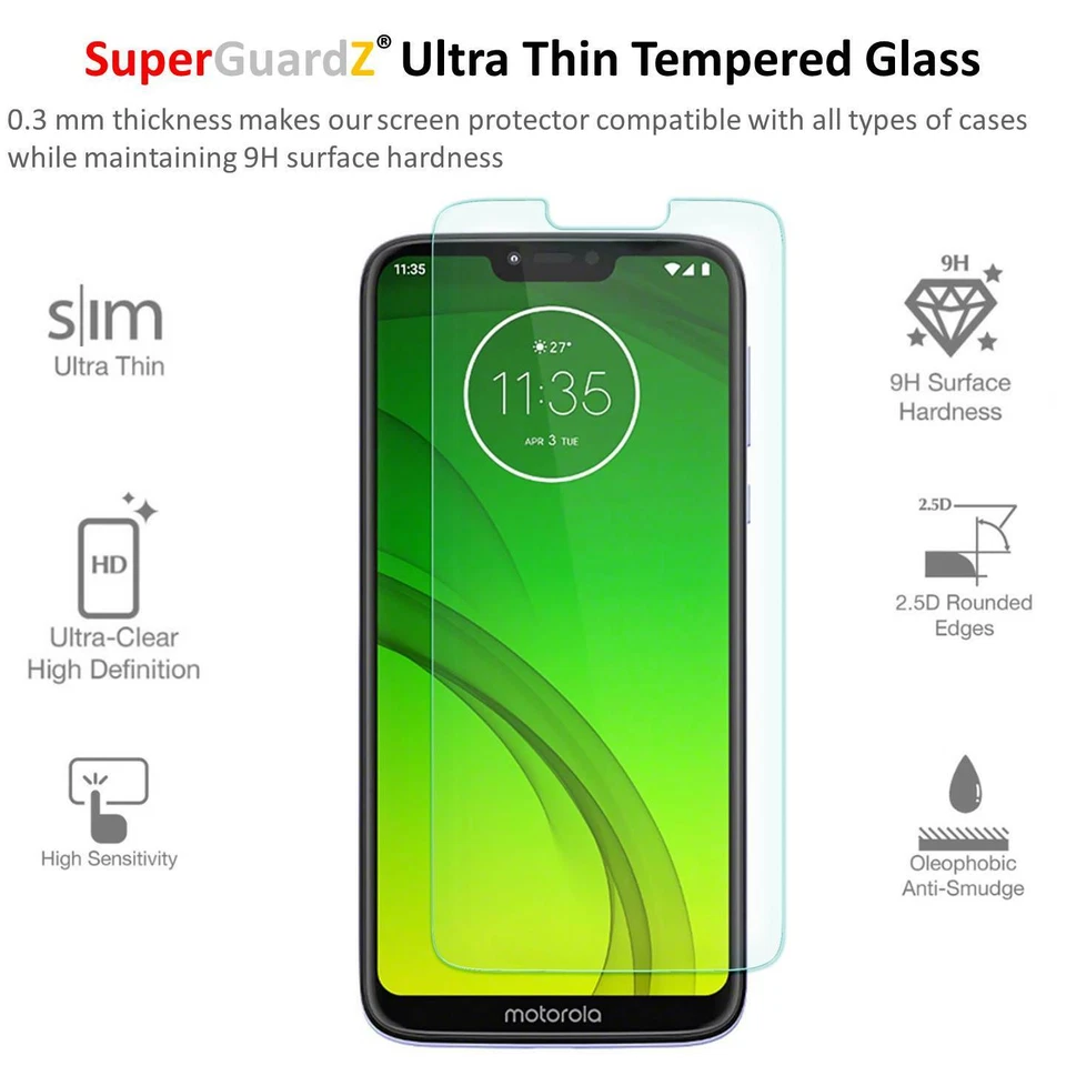 SuperGuardZ Tempered Glass Screen Protector Guard For Motorola Moto G7 Power - Image 3 of 4