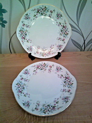 2er Set Royal Grafton - Summer Melody - Kuchen Sandwichteller - Floral und Gold