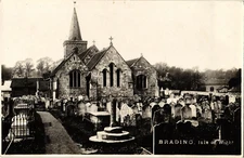 St. Mary the Virgin Church Brading Isle of Wight RPPC Real Photo Postcard 1910s
