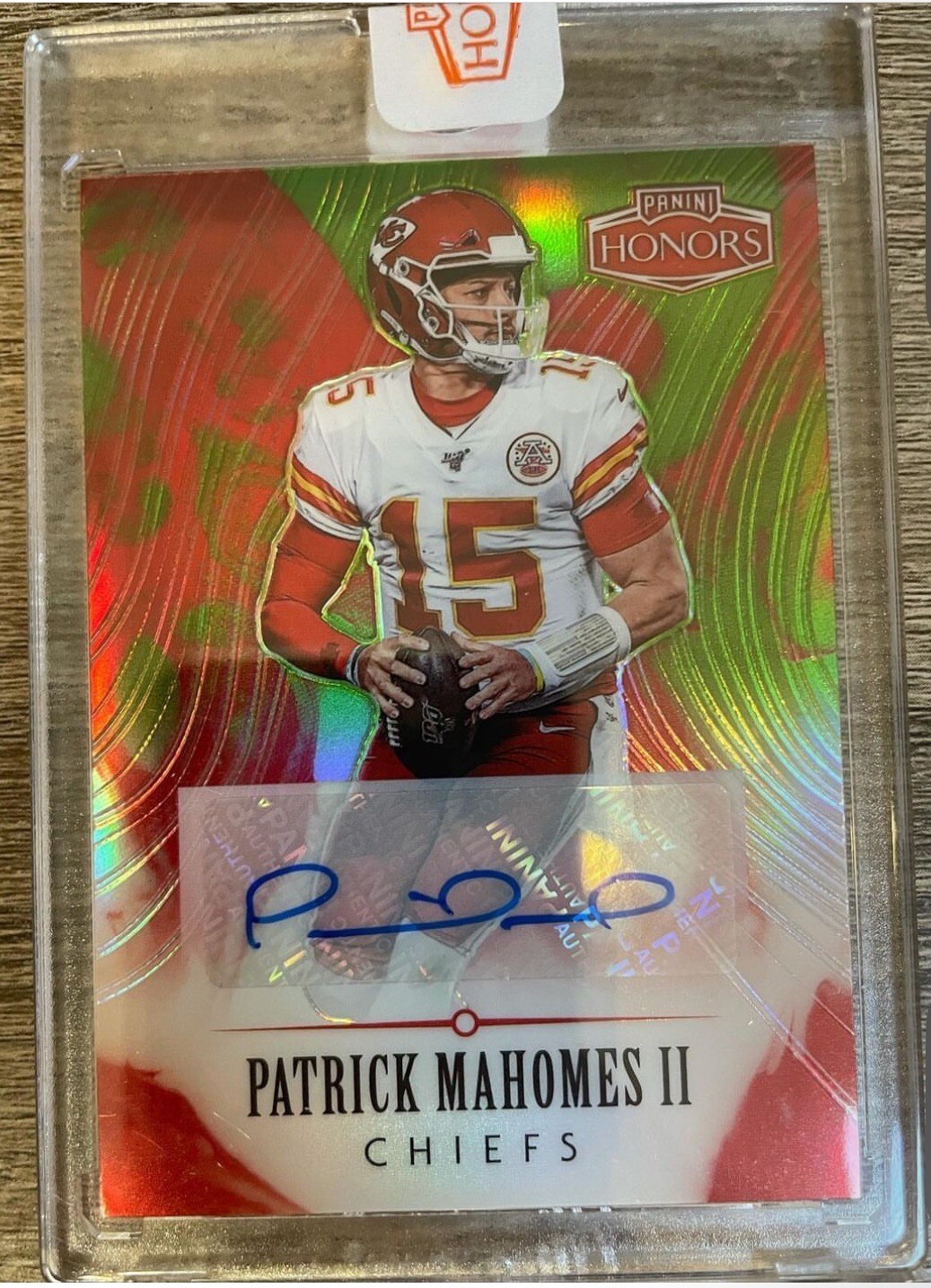 2020 Honors Patrick Mahomes Autograph Green Prizm Auto SSP 5/6 PSA 10 Chiefs view 2