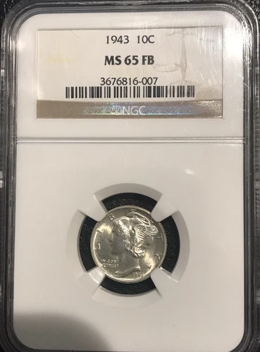 1943 Mercury Dime MS65FB Silver NGC Certified