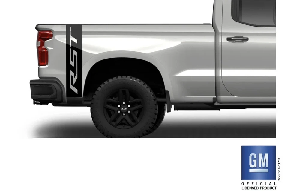 Juego de 2 calcomanías de plataforma trasera vertical Chevy Silverado 1500 RST 2019 20 21 22 23 24 Foto 2 de 4