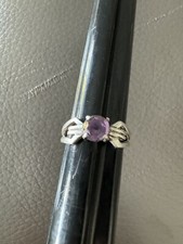 Beautiful Sterling Silver Bold Purple CZ Ring size 6.5