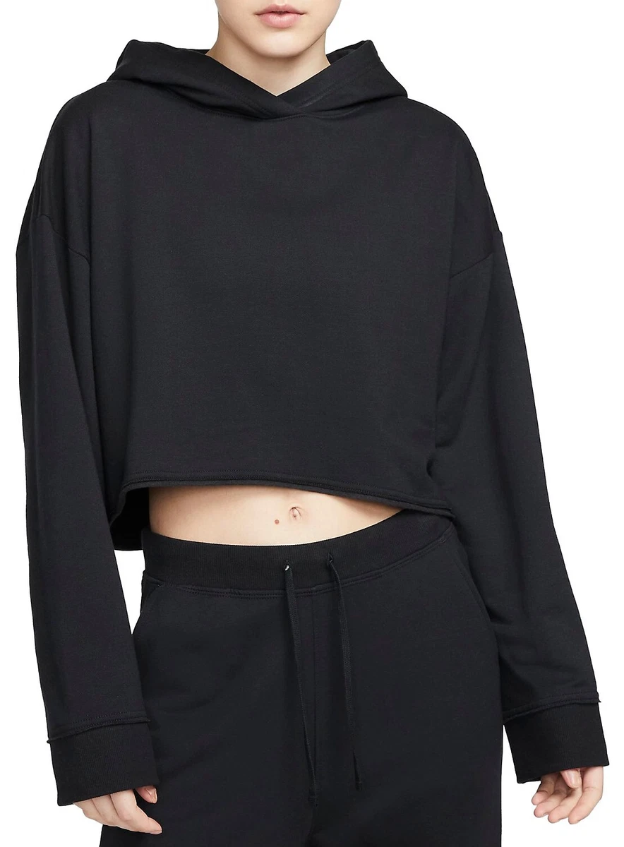 Nike Yoga Women s DRI FIT Luxe Cropped Loose Fit Training Hoodie Top X Small 95