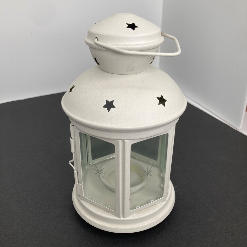 White IKEA ROTERA Lantern For Tealight White Excellent Condition eBay