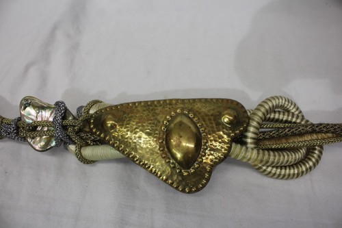 CAROLYN TANNER DESIGNS INC Brown Chunky Twisted Rope & Shell Belt USA-B45 - Picture 6 of 6