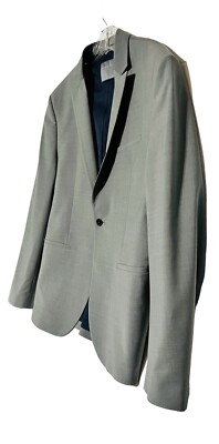 Zara Man Men's Line One Button Suit Blazer Coat Gray Size USA 22