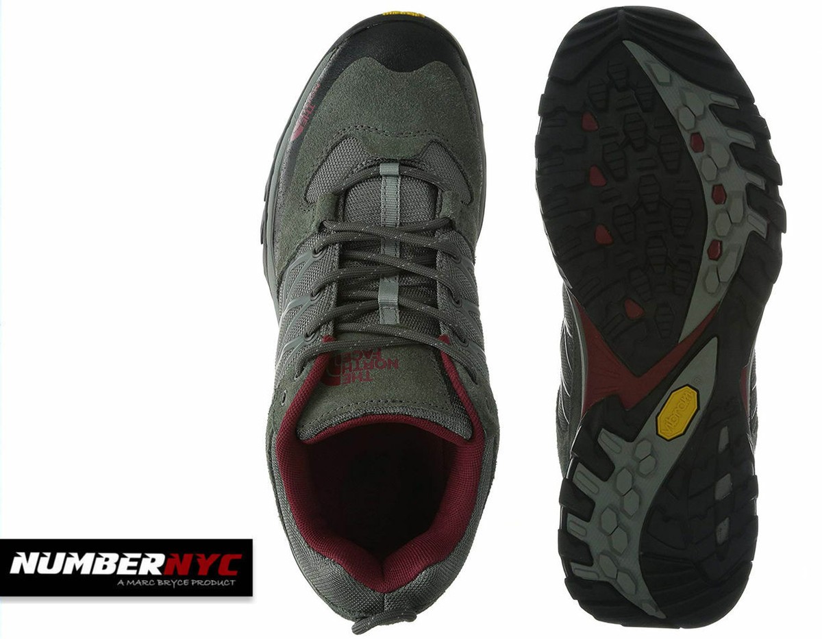 The North Face Men Storm Hiking Shoes Graphite Grey Biking Red 