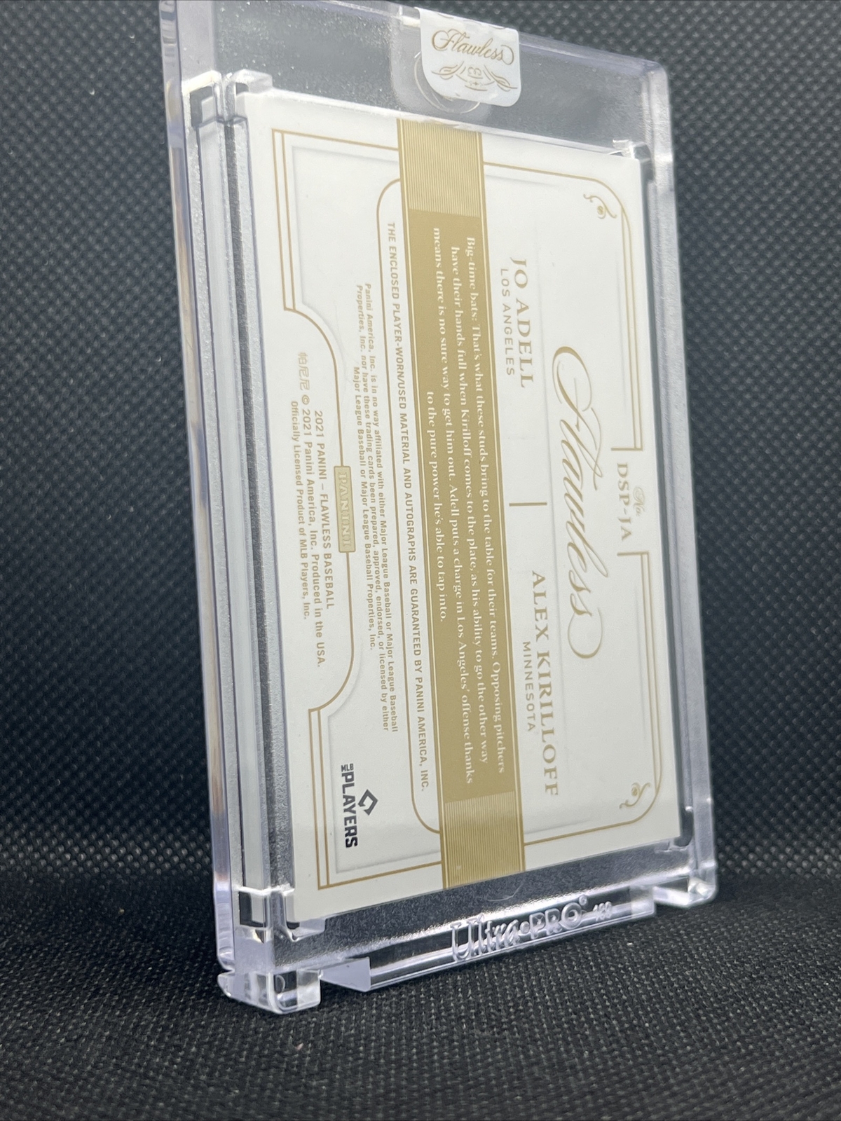 2021 Panini Flawless Dual Signature Patch #05/15 Jo Adell Alex Kirilloff Encased view 3