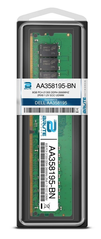 AA358195 - Dell Compatible 8GB PC4-21300 DDR4-2666MHz 2Rx8 1.2V ECC UDIMM - Image 3 of 3