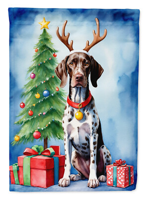 German Shorthair Pointer Christmas Reindeer Dog Flag