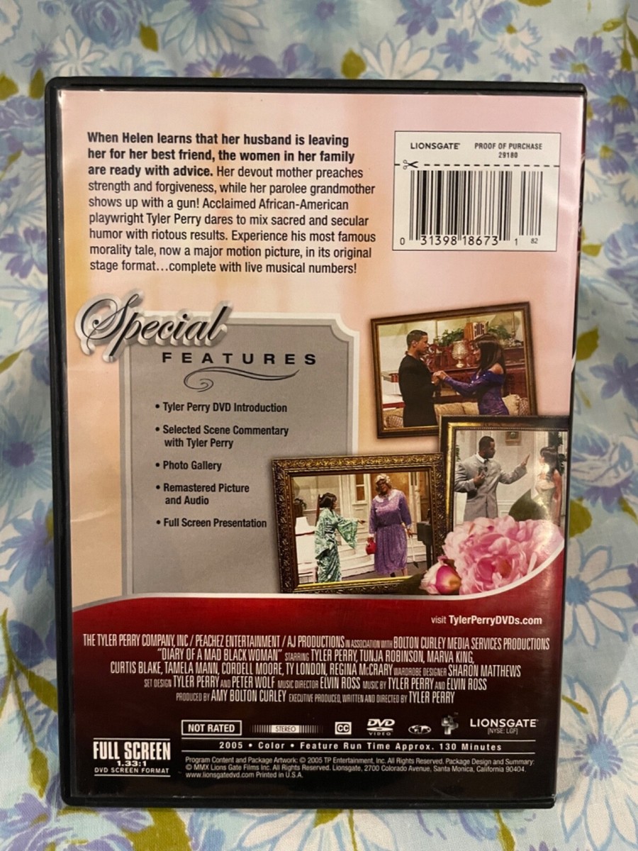 DVD Diary of a Mad Black Woman The Play Tyler Perry Comedy Tunja