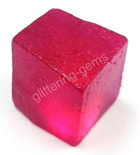130.5 Ct Natural Red Ruby Cube Rough Dyed IGL Certified Loose Gemstone M25 - Picture 2 of 9