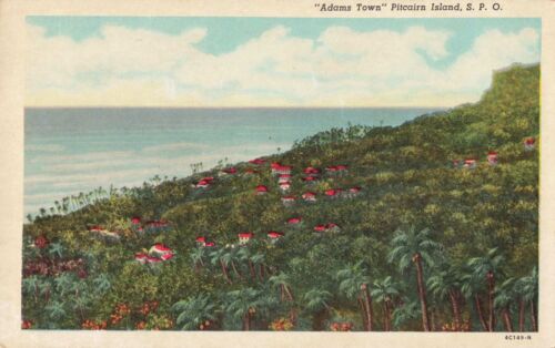 Adams Town Pitcairn Island SPO South Pacific Ocean c1940 Postcard - Picture 1 of 2