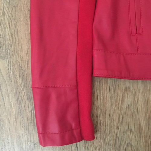 Desigual womens Red Faux Leather Short Jacket size 36 - Picture 9 of 13