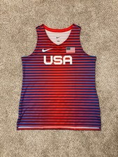 Sz Large- Nike Pro Elite 2023 Olympics Team USA PE Track Blue Red Womens Singlet
