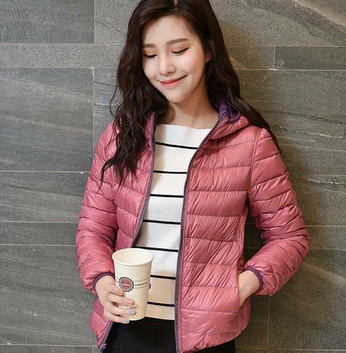 Übergröße Damen Daunen ultraleichte Steppjacke Wende Kapuze warm Mantel - Bild 1 von 28