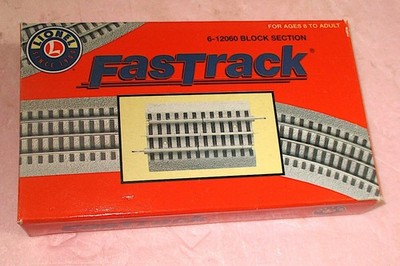 Lionel 6-12060 Fastrack 5'' BLOCK TRACK SECTION Insulated Train NEW IN BOX