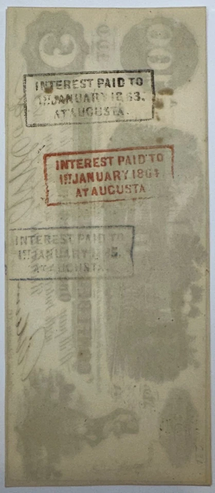 Original July 1862 The Confederate States of America $100 Paper Note GEORGIA - Image 4 of 4