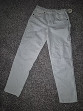 Women's White Cotton Denim Jeans 5-Pocket Button Zip Solid Size Regular