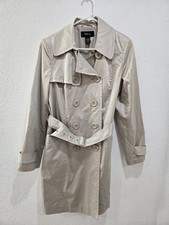 Women s Trench Coat Beige Double-Breasted Sty...