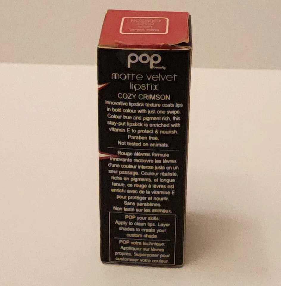 ❤️ POP BEAUTY Matte Velvet LIPSTIX Lipstick ❤️ SATIN Cozy Crimson NEW! - Image 4 of 4