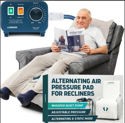 #ad Lunderg Alternating Air Pressure Pad Recliner Chair Bed Sore Prevention Cream $38.99