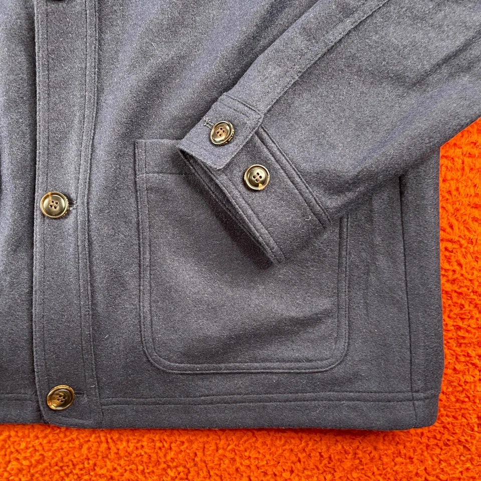 PETER MILLAR Mens MEDIUM Artisan Crafted 100% Cashmere Chore Coat Navy $1295 - Image 2 of 4