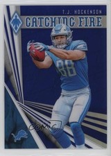 2019 Panini Phoenix Catching Fire Blue 10/35 TJ Hockenson #9 03ss