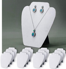 12 PCS White Velvet Jewelry Necklace Display Stand, Jewelry Display for Selling