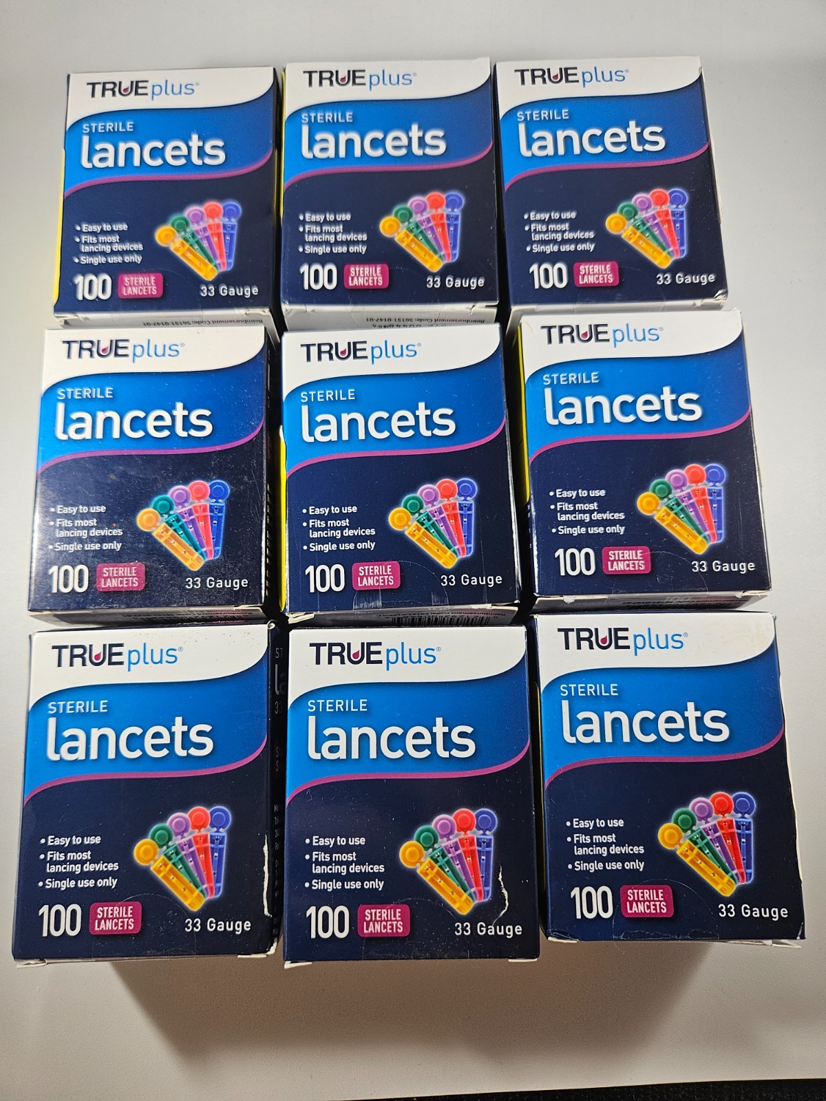 TRUEplus Universal Twist Top 30 Gauge 900 Lancets - 9 Box 100