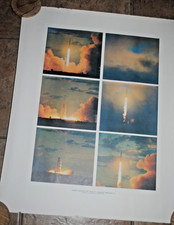 Vintage Boeing / NASA poster print, FIRST FLIGHT OF APOLLO / Saturn 5, READ NOTE