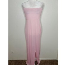 New Boohoo Womens Light Pink Bandeau Strapless Maxi Dress Size US 12 NWT