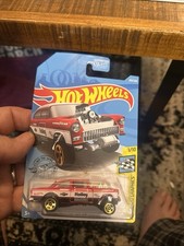 2019 HOT WHEELS HW SPEED GRAPHICS 1/10 RED WHITE BLACK '55 CHEVY BEL AIR GASSER