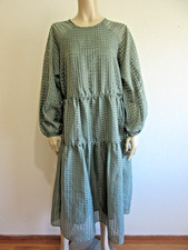 H&M Green Layered M Sheer Long Sleeve Evening Cocktails Party Midi Dress-CA2