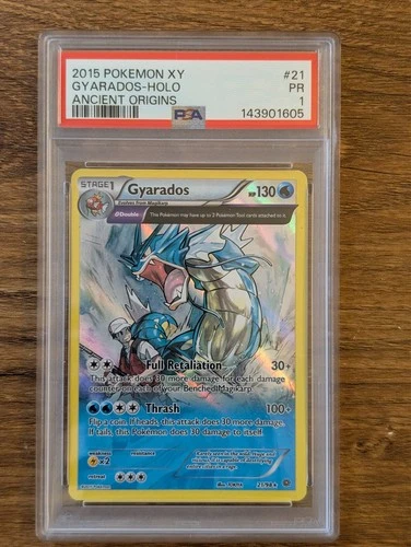 2015 Pokemon XY Ancient Origins PSA 1 Gyarados #21 Holo FA FRESH SLAB CASE