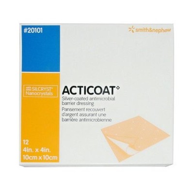 Acticoat Silver-coated Antimicrobial Barrier Dressing 4 In x 4 In. Sterile