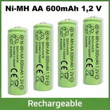 4x AA NiMH 600 mAh 1,2 V Mignon R6 Solar-Akku wiederaufladbar - für Solarlampen